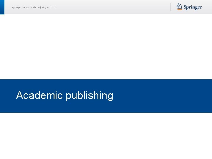 Springer Author Academy| 6/7/2021 | 3 Academic publishing 