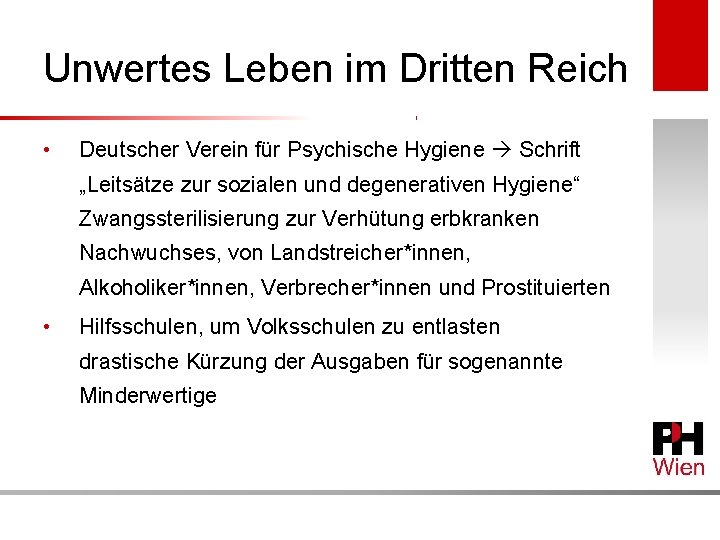 Unwertes Leben im Dritten Reich • Deutscher Verein für Psychische Hygiene Schrift „Leitsätze zur