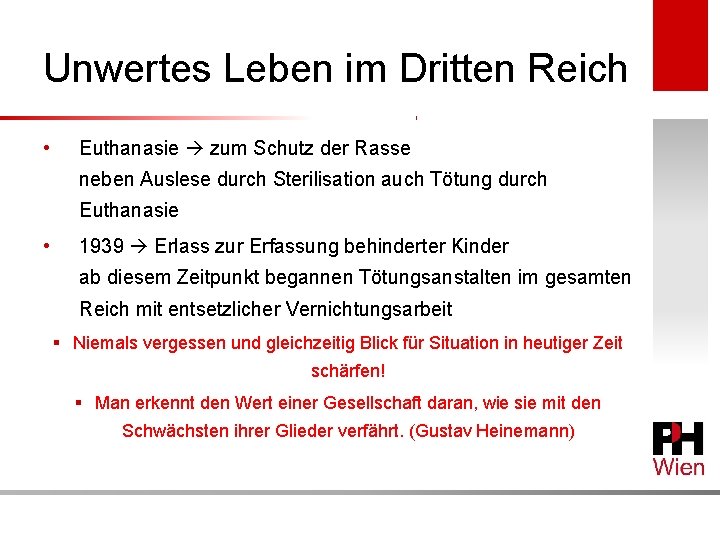 Unwertes Leben im Dritten Reich • Euthanasie zum Schutz der Rasse neben Auslese durch