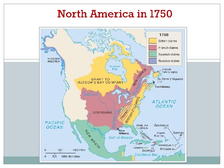 North America in 1750 