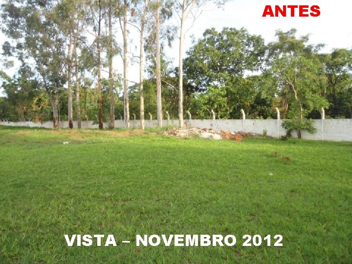 ANTES VISTA – NOVEMBRO 2012 