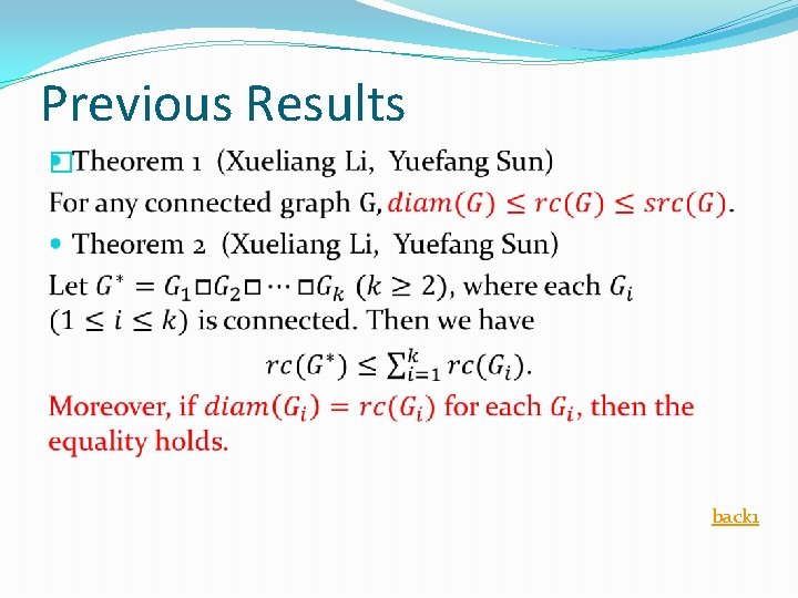 Previous Results � back 1 