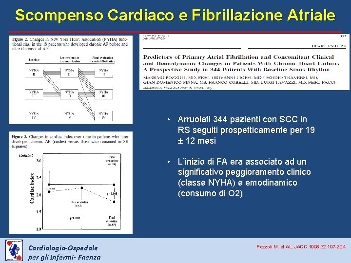 Scompenso Cardiaco e Fibrillazione Atriale • Arruolati 344 pazienti con SCC in RS seguiti