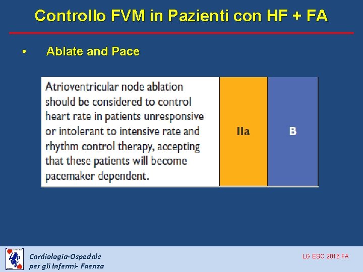 Controllo FVM in Pazienti con HF + FA • Ablate and Pace Cardiologia-Ospedale per