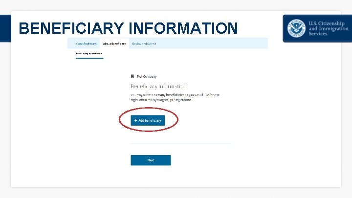 BENEFICIARY INFORMATION 