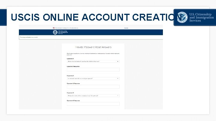 USCIS ONLINE ACCOUNT CREATION 