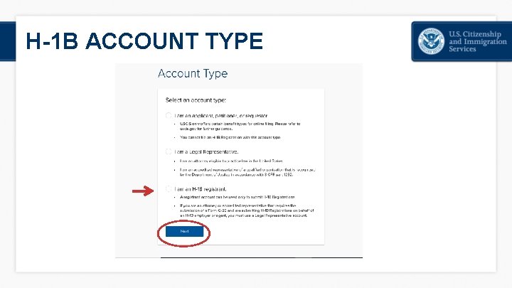 H-1 B ACCOUNT TYPE 