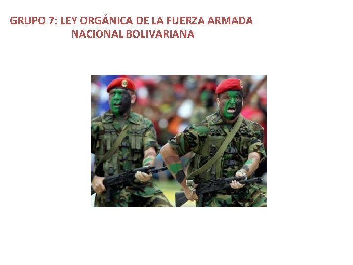 GRUPO 7: LEY ORGÁNICA DE LA FUERZA ARMADA NACIONAL BOLIVARIANA 