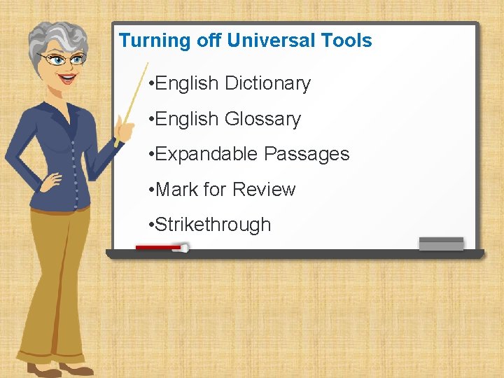 Turning off Universal Tools • English Dictionary • English Glossary • Expandable Passages •