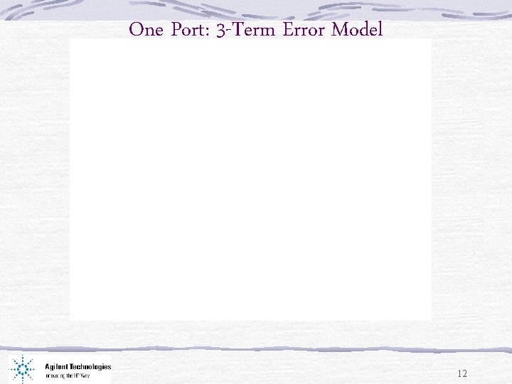 One Port: 3 -Term Error Model 12 