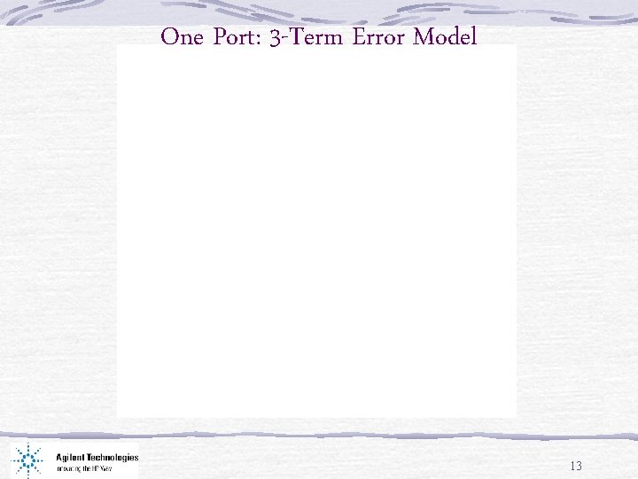 One Port: 3 -Term Error Model 13 