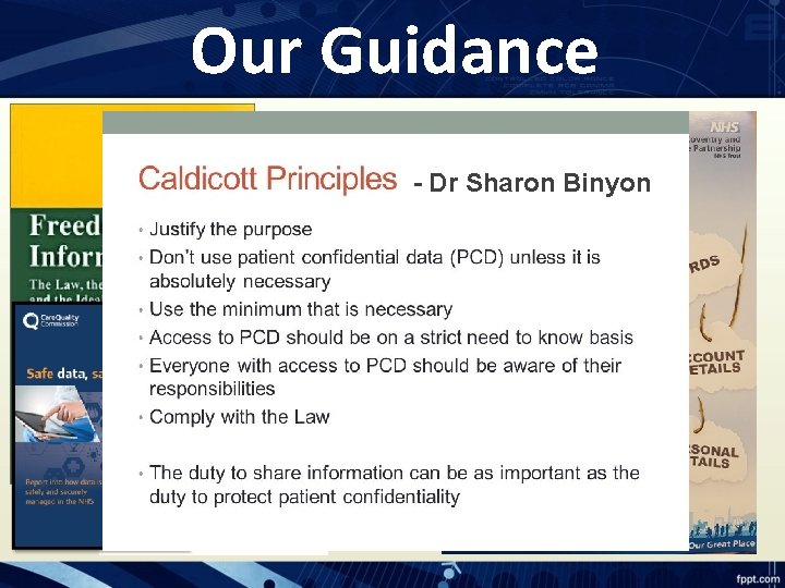 Our Guidance - Dr Sharon Binyon 