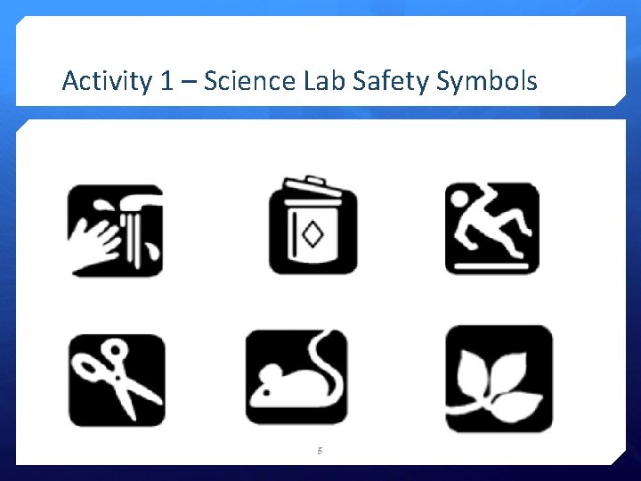 Activity 1 – Science Lab Safety Symbols 5 