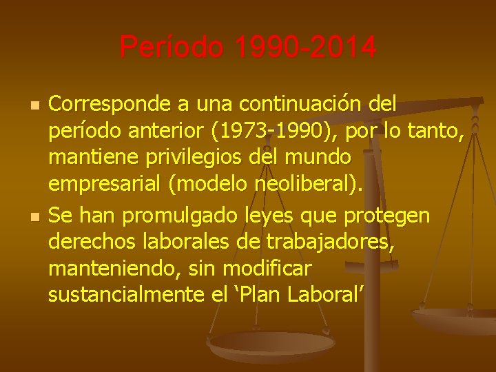 Evolucin de las leyes laborales en Chile Desde