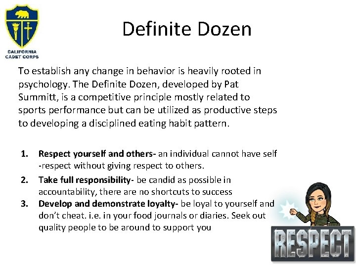 Definite Dozen To establish any change in behavior is heavily rooted in psychology. The