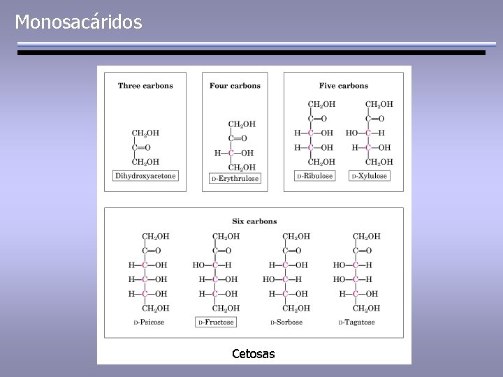 Monosacáridos Cetosas 