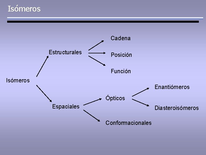 Isómeros Cadena Estructurales Posición Función Isómeros Enantiómeros Ópticos Espaciales Diasteroisómeros Conformacionales 