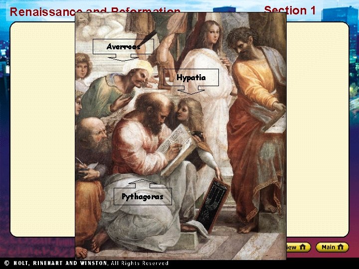 Renaissance and Reformation Averroes Hypatia Pythagoras Section 1 