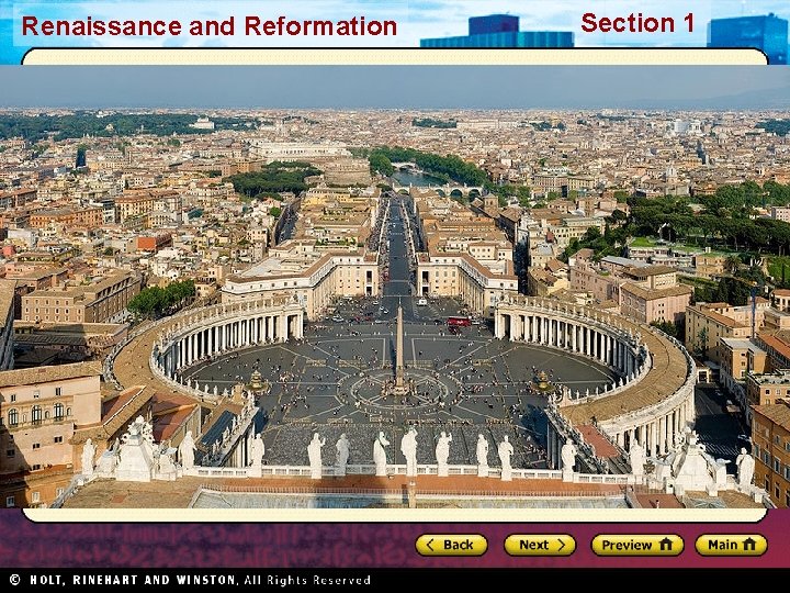 Renaissance and Reformation Section 1 