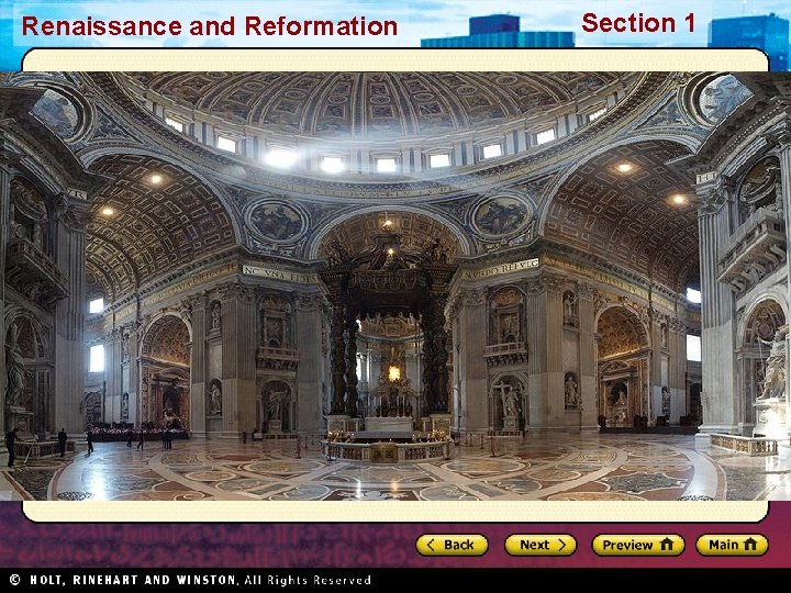 Renaissance and Reformation Section 1 