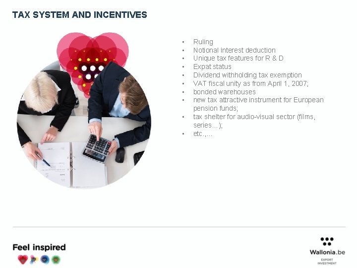 TAX SYSTEM AND INCENTIVES • • • Ruling Notional interest deduction Unique tax features