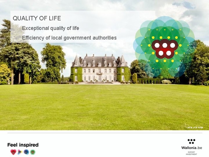 QUALITY OF LIFE Exceptional quality of life Efficiency of local government authorities Castle of