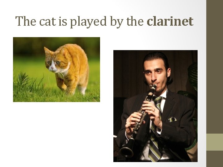 The cat is played by the clarinet 