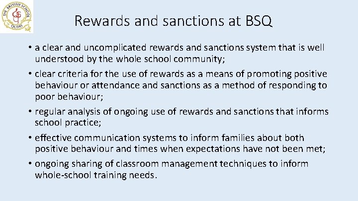 Rewards and sanctions at BSQ • a clear and uncomplicated rewards and sanctions system