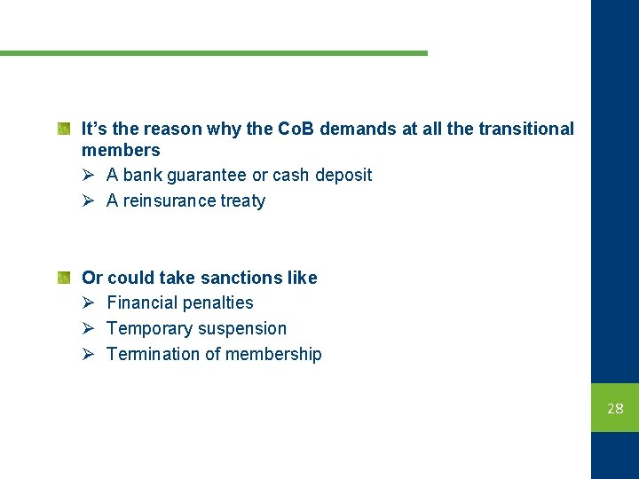 It’s the reason why the Co. B demands at all the transitional members Ø