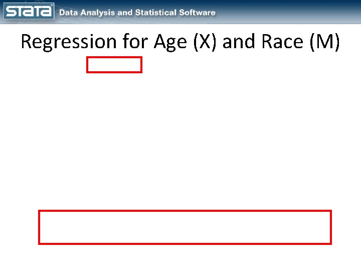 Regression for Age (X) and Race (M) 