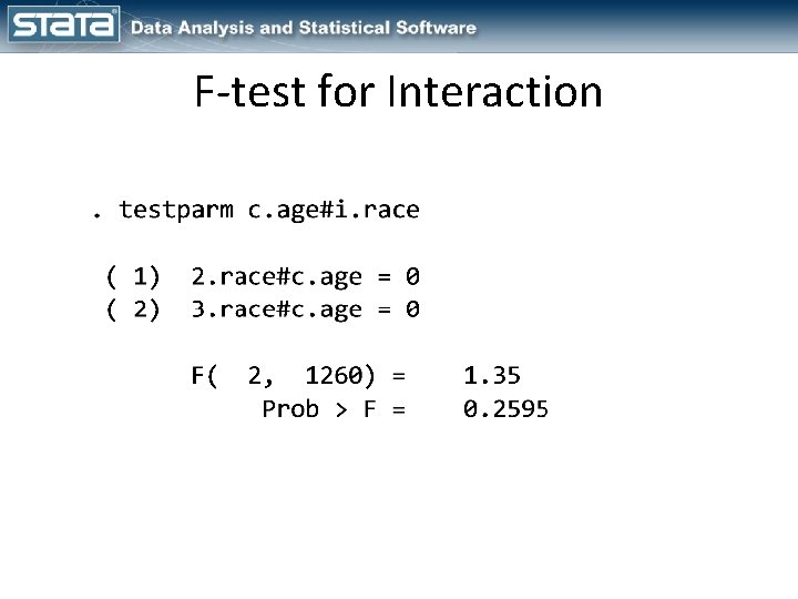 F-test for Interaction 