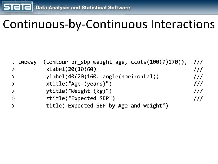 Continuous-by-Continuous Interactions 