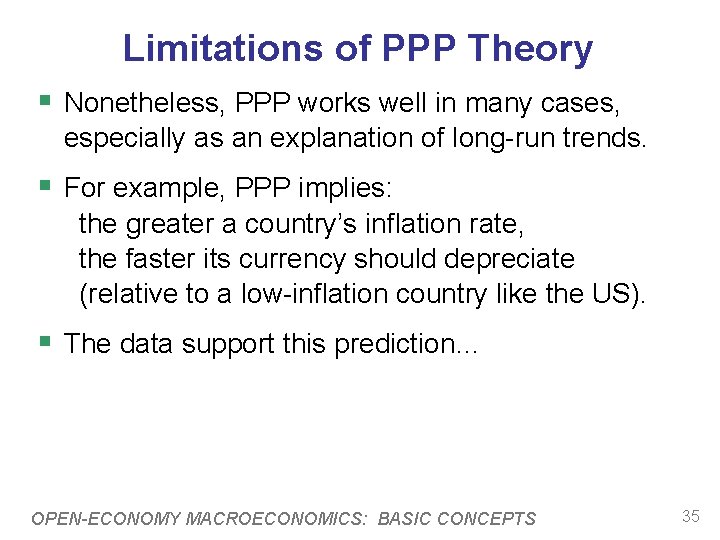 Limitations of PPP Theory § Nonetheless, PPP works well in many cases, especially as