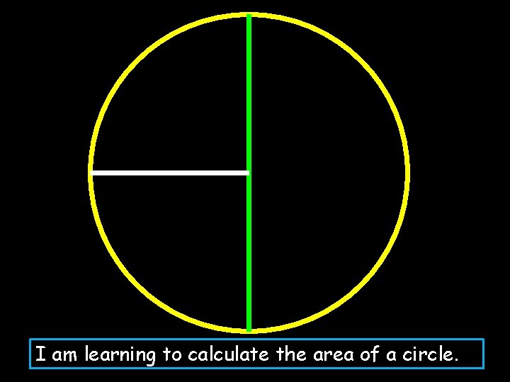 I am learning to calculate the area of a circle. 
