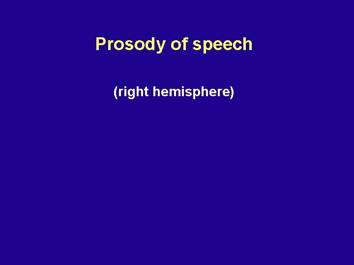 Prosody of speech (right hemisphere) 