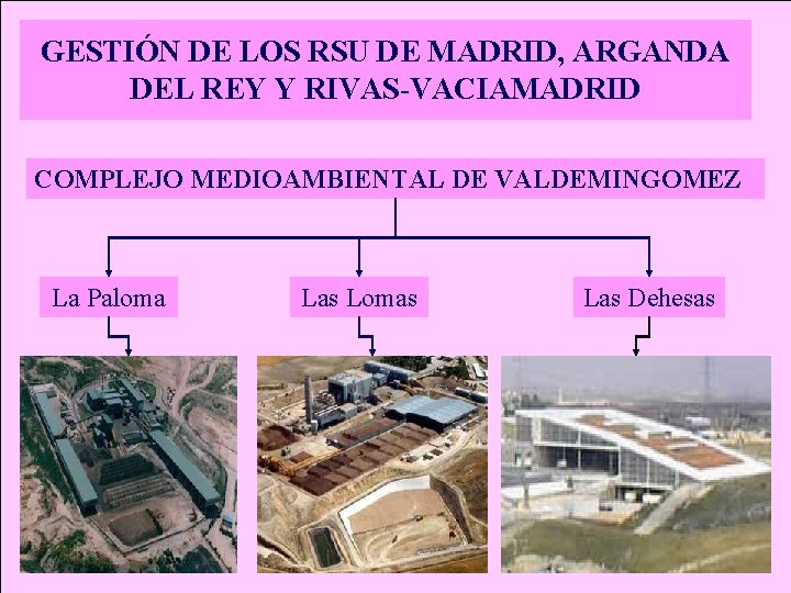 GESTIÓN DE LOS RSU DE MADRID, ARGANDA DEL REY Y RIVAS-VACIAMADRID COMPLEJO MEDIOAMBIENTAL DE