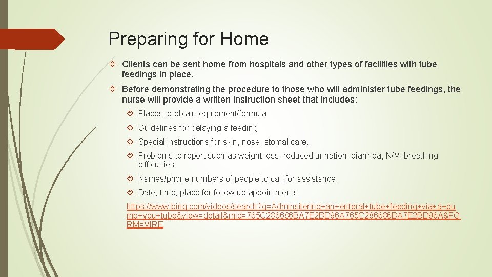 Preparing for Home Clients can be sent home from hospitals and other types of