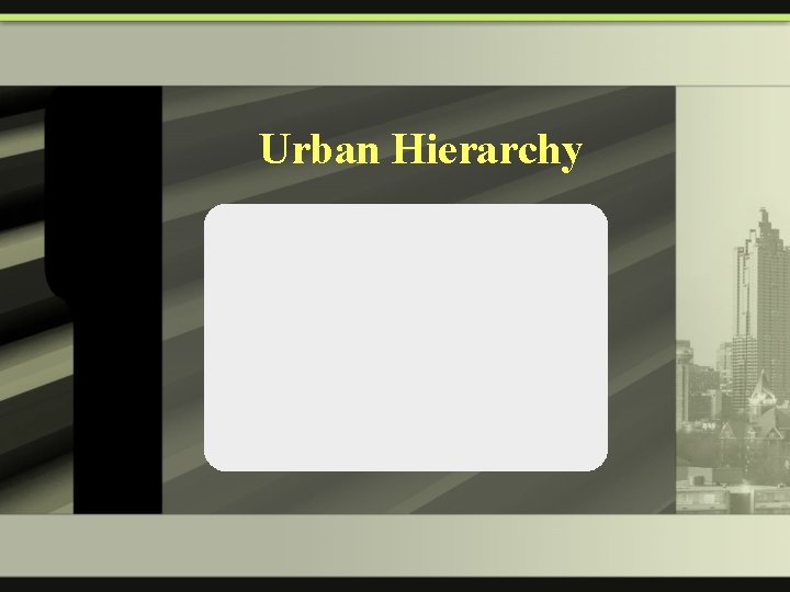 Urban Hierarchy 