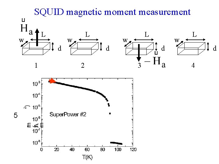 SQUID magnetic moment measurement L w d 1 5 L w d 2 w