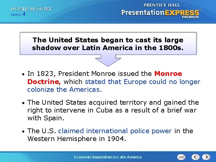 254 Section 1 Chapter Section The United States began to cast its large shadow