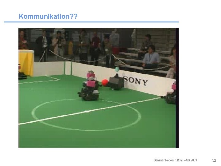 Kommunikation? ? Seminar Roboterfußball – SS 2003 32 