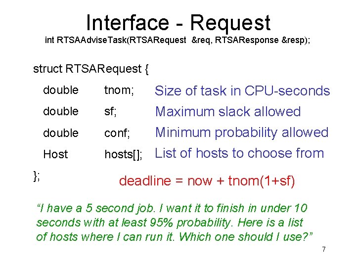 Interface - Request int RTSAAdvise. Task(RTSARequest &req, RTSAResponse &resp); struct RTSARequest { }; double