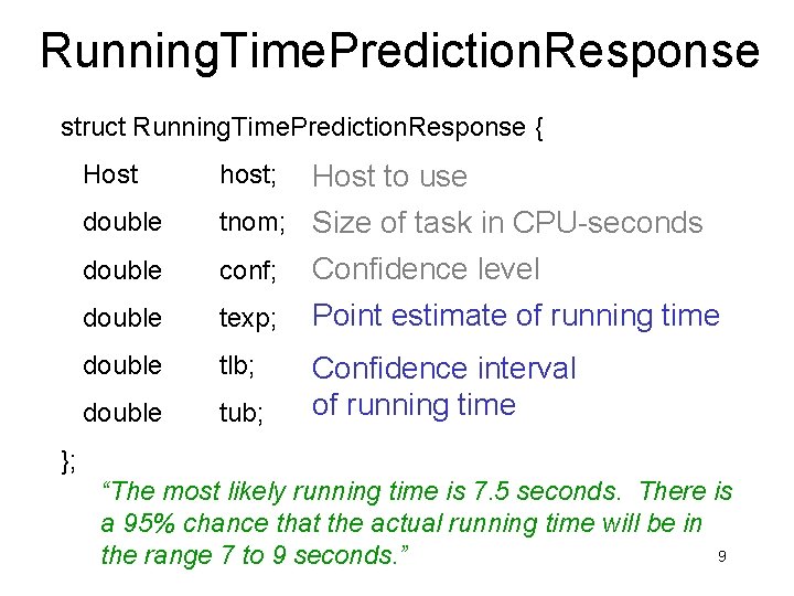 Running. Time. Prediction. Response struct Running. Time. Prediction. Response { double Host to use