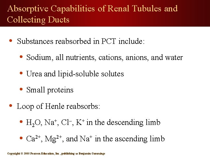 Absorptive Capabilities of Renal Tubules and Collecting Ducts • Substances reabsorbed in PCT include: