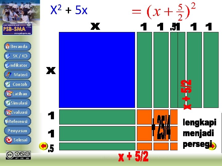 Ajar Matematika SMA Kelas X Semester 1 X 2 + 5 x +Bahan 25/4