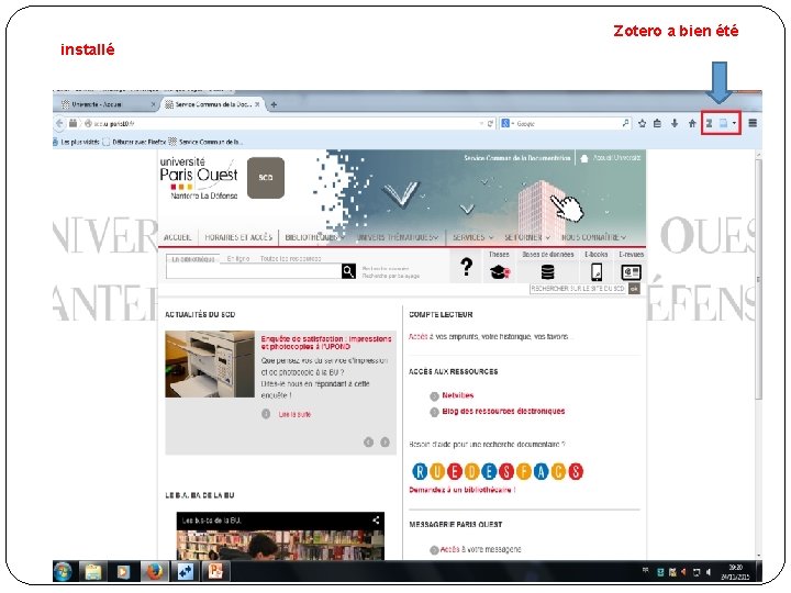 Zotero a bien été installé 
