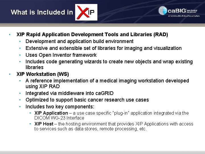 What is Included in • • XIP Rapid Application Development Tools and Libraries (RAD)