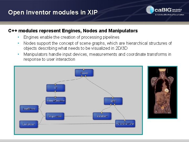 Open Inventor modules in XIP C++ modules represent Engines, Nodes and Manipulators • •