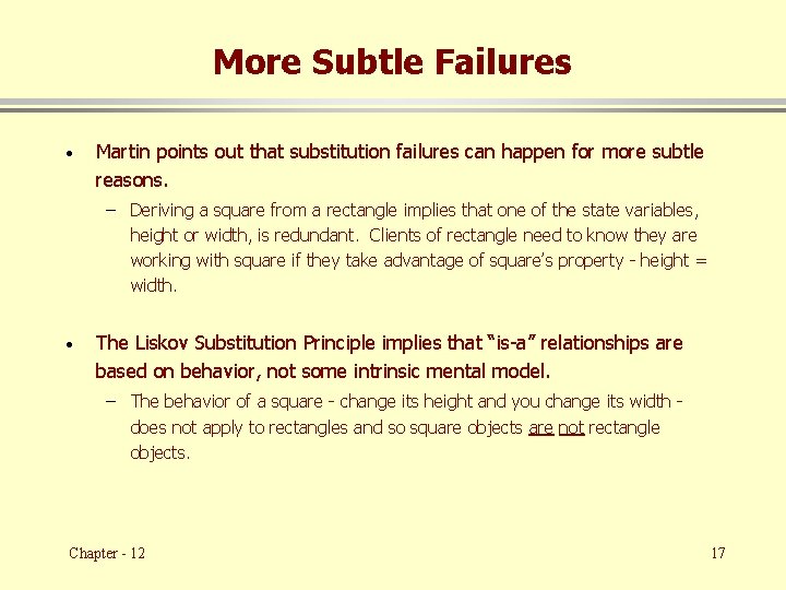 More Subtle Failures · Martin points out that substitution failures can happen for more
