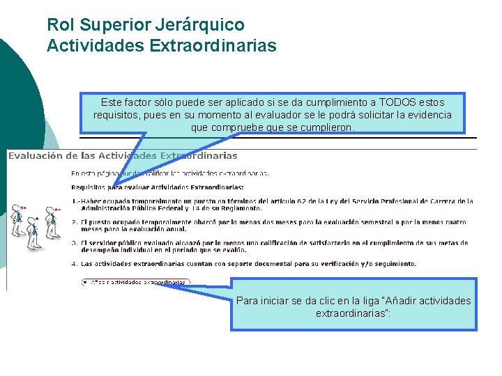 Rol Superior Jerárquico Actividades Extraordinarias Este factor sólo puede ser aplicado si se da